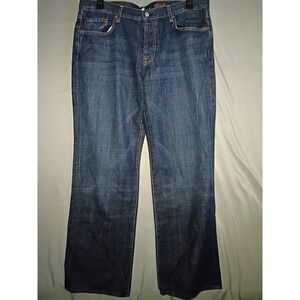 7 Seven for All Mankind Jeans Mens 38x34 Blue Dark Wash Button Fly Relaxed Denim